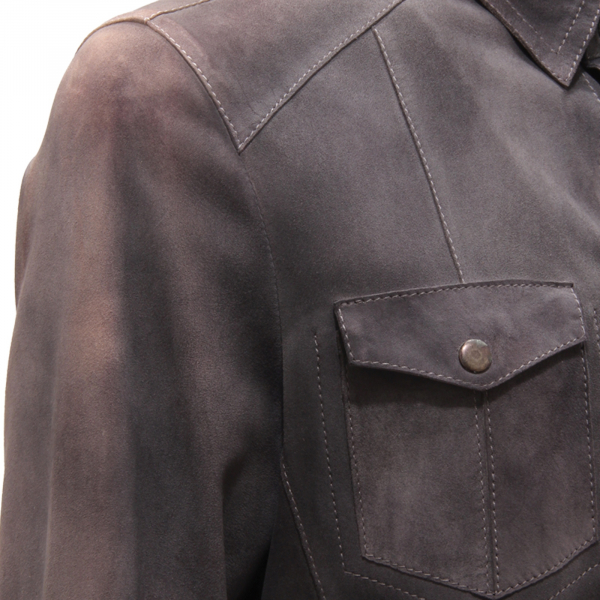 M2495 GIACCA CAMICIA UOMO GMS-75 MAN VINTAGE EFFECT SUEDE  JACKET