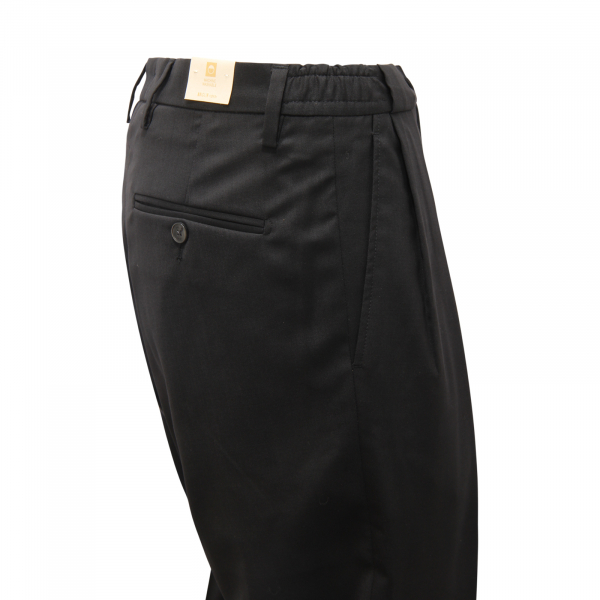 M3548 PANTALONE UOMO BRIGLIA PORTOBELLOS MAN WOOL BLEND TROUSERS BLACK
