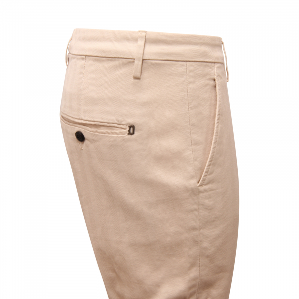 M5182 PANTALONE UOMO DONDUP MAN TEXTURED COTTON/LINEN TROUSERS