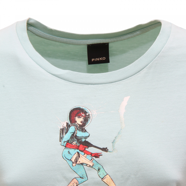 M5894 MAGLIA DONNA PINKO OROSCOPO WOMAN DISTRESSED T-SHIRT