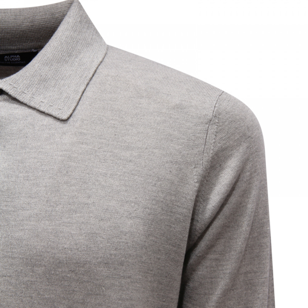 M7976 POLO UOMO ALPHA STUDIO MAN SILK/CASHMERE POLO SHIRT