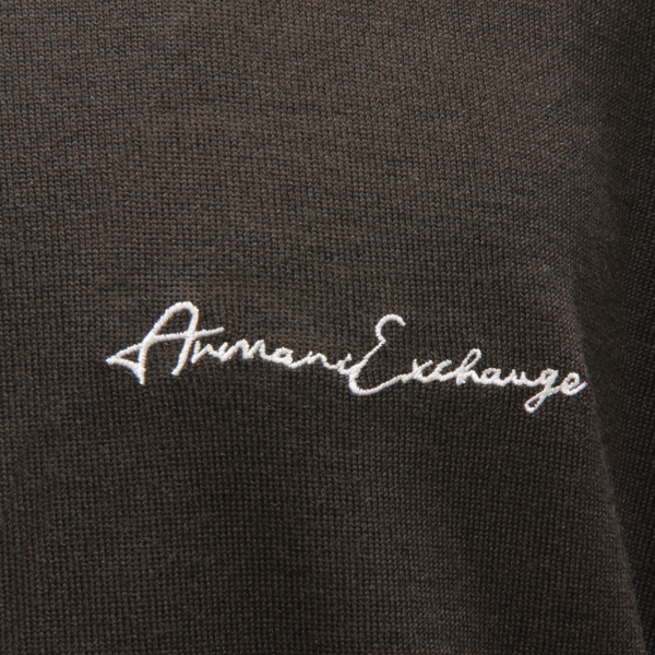 M8239 MAGLIONE UOMO ARMANI EXCHANGE MAN WOOL BLEND SWEATER GREEN/BROWN