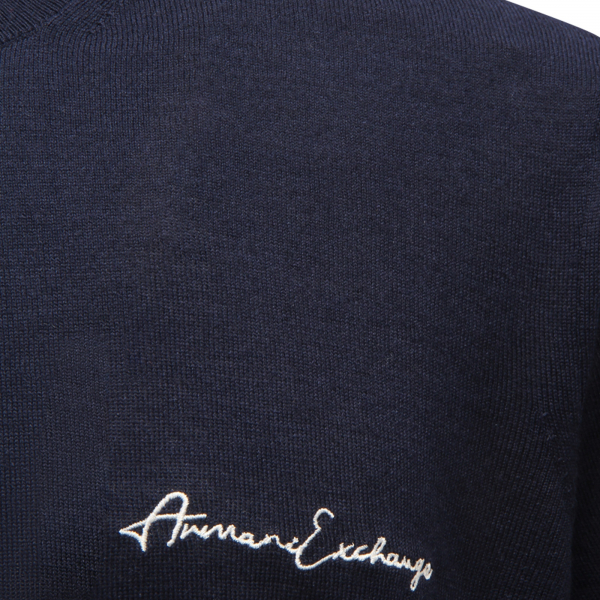 M8249 MAGLIONE UOMO ARMANI EXCHANGE MAN WOOL BLEND SWEATER BLUE