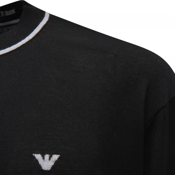 M8365 MAGLIONE UOMO EMPORIO ARMANI MAN WOOL SWEATER BLACK