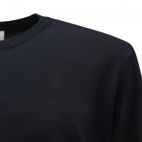 M8491 MAGLIONE UOMO BECOME MAN WOOL BLEND SWEATER BLUE
