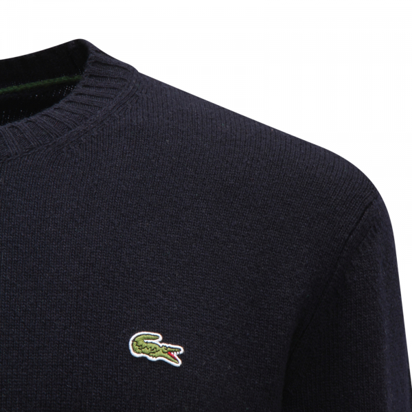 M8958 MAGLIONE UOMO LACOSTE CLASSIC FIT MAN WOOL SWEATER BLUE