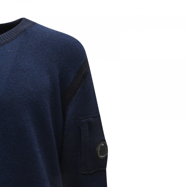 M9033 MAGLIONE UOMO C.P. COMPANY MAN WOOL BLEND SWEATER BLUE