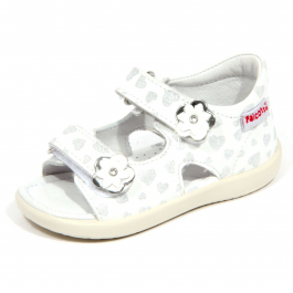 Hogan G4018 sandalo bimba girl HOGAN JUNIOR white/silver leather/fabric sandals kids 