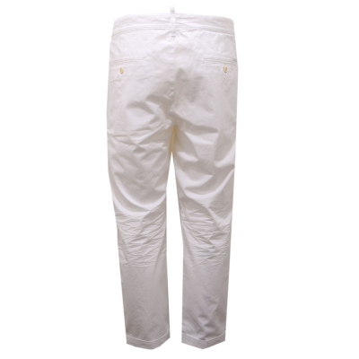0066AF pantalone uomo DSQUARED2 white cotton trouser man