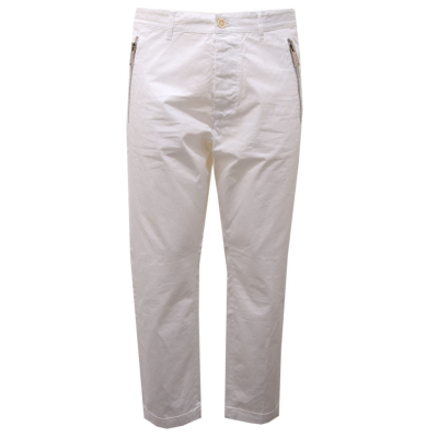 0066AF pantalone uomo DSQUARED2 white cotton trouser man