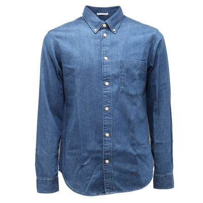 1155AG camicia uomo SELECTED REGULAR FIT blue denim cotton shirt man