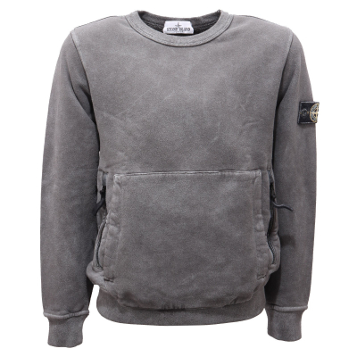 1684AF felpa bimbo BOY STONE ISLAND JUNIOR grey delave sweatshirt