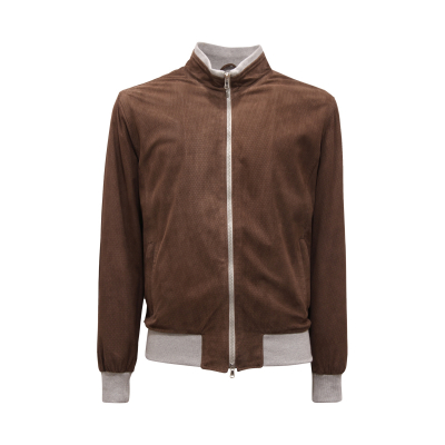 3390AS giubbotto uomo BARBA NAPOLI man perforated suede jacket