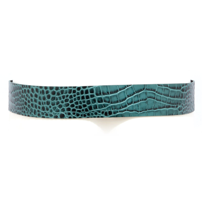 4824AG cintura donna VICOLO green leather croco print belt woman