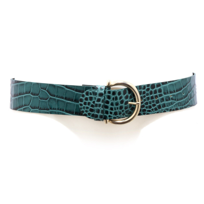 4824AG cintura donna VICOLO green leather croco print belt woman