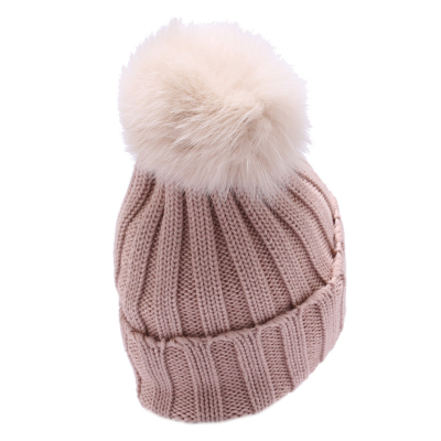 4865Y cuffia bimba girl REGINA BY ANGELA MAFFEI pink powder wool hat