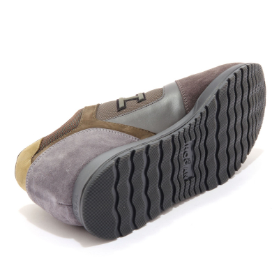 5131AF sneaker uomo HOGAN H321 green grey suede fabric shoes men