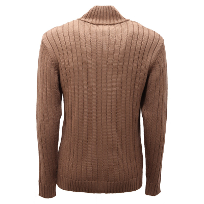 5208AF cardigan uomo OFFICINA36 light brown wool blend sweater man