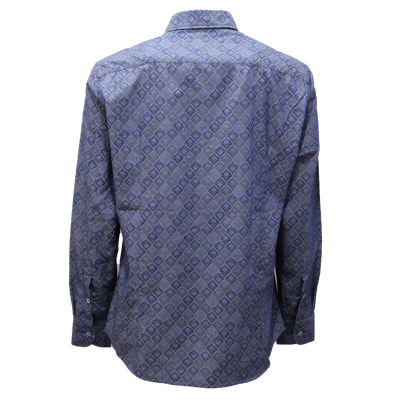 5505AI camicia uomo BASTONCINO man cotton shirt blue