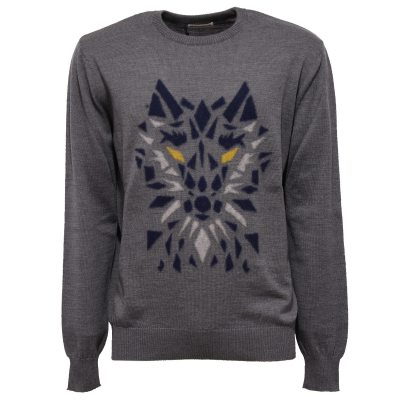 5528Z maglione uomo PREMIUM MOOD DENIM SUPERIOR wool GREY sweater man