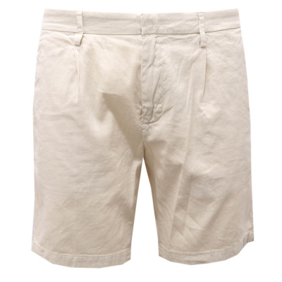 6309AH bermuda uomo DONDUP off white cotton/linen shorts man