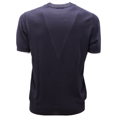7411AG maglia uomo PAOLO PECORA blue/white cotton t-shirt man