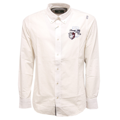 7719K camicia uomo BEVERLY HILLS POLO CLUB off white shirt man