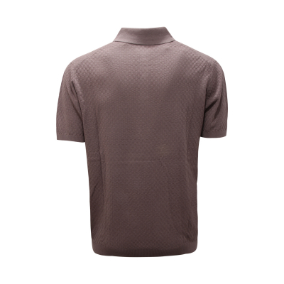 7744AS polo uomo KANGRA man cotton/linen polo-shirt GREY BROWN 