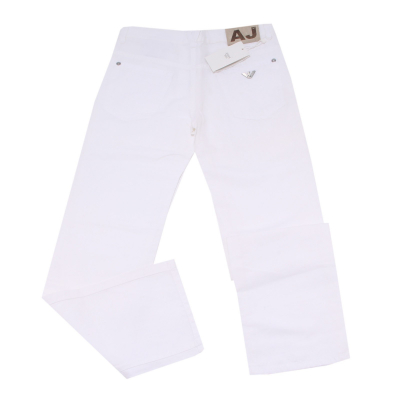 7790S pantalone bimbo ARMANI JUNIOR cotone-lino bianco trouser kid
