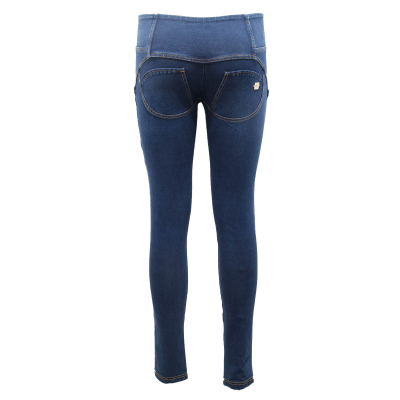 Jeans cropped con bottoni décor Donna, Blu