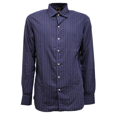 8844AB camicia uomo GUY ROVER blue/white stripes gessato shirt men