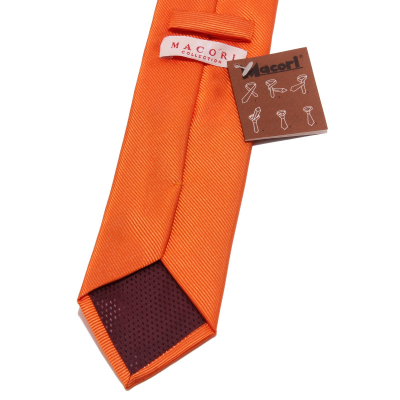 9099J cravatta uomo MACORI COLLECTION mix silk orange tie man