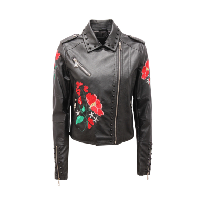 9364AU GIUBBINO ECO PELLE DONNA MANGANO WOMAN JACKET BLACK