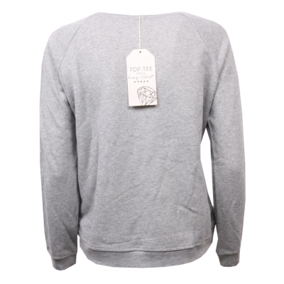 C4392 felpa donna TOP-TEE felpe grigio sweatshirt woman