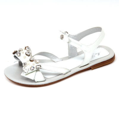 sandalo bimba MISS BLUMARINE scarpa bianco shoe kid girl