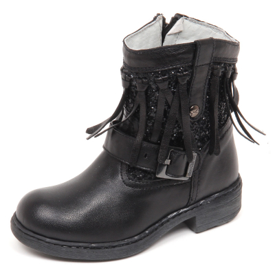 E1924 stivale bimba NERO GIARDINI scarpe glitter boot shoe kid girl