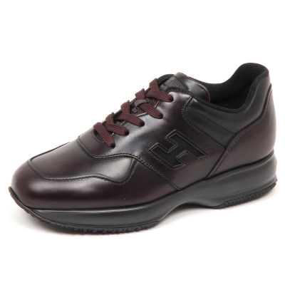 E4994 sneaker uomo bordeaux nero HOGAN INTERACTIVE scarpe sfumata shoe man
