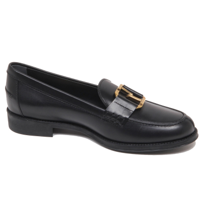 F6390 mocassino donna black TOD’S scarpe vintage effect loafer shoe woman 