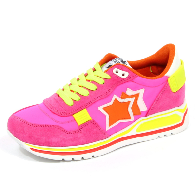 G0878 sneaker donna   ATLANTIC STARS SHAKA pink/yellow shoes woman