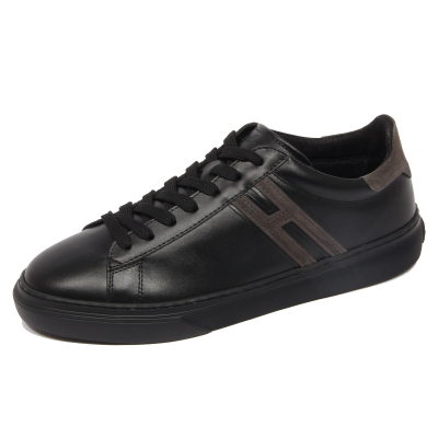 G2640 sneaker uomo HOGAN H365 black leather shoe man