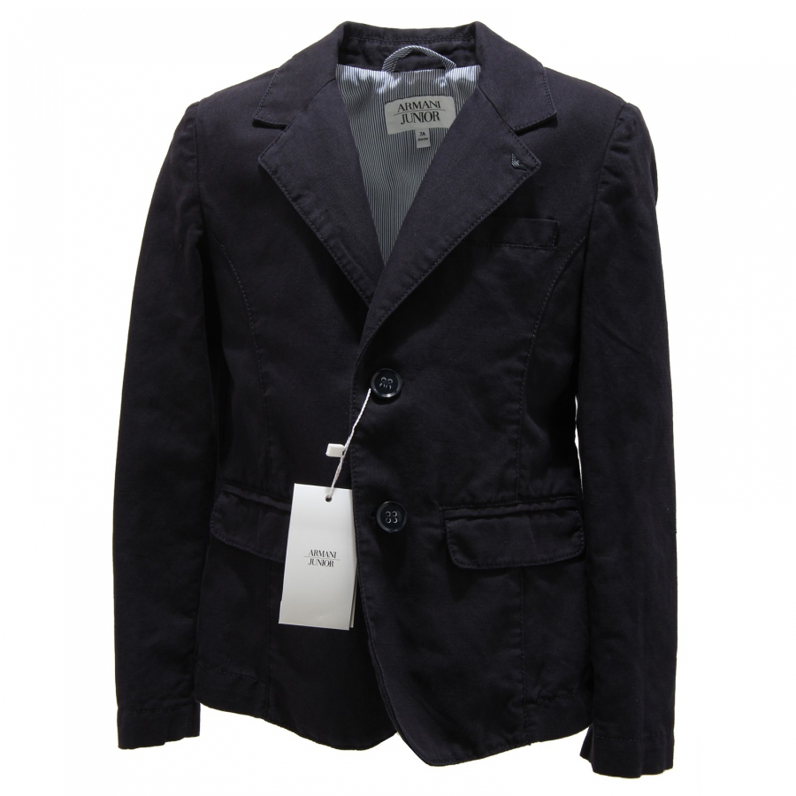 0054M giacca bimbo blu ARMANI cotone lino giacche jackets kids