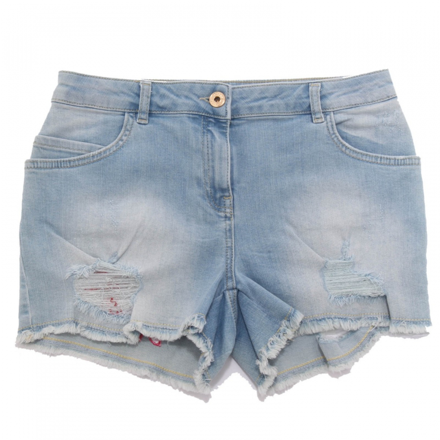 0060AH pantaloncini bimba TWIN SET light blue denim cotton shorts