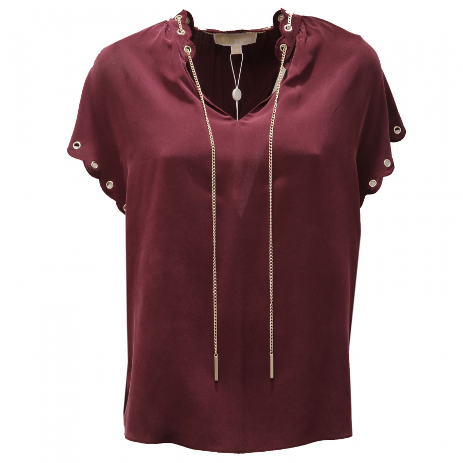 0096AE blusa camicia donna MICHAEL MICHAEL KORS bordeaux silk blouse women
