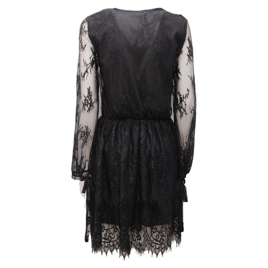 0306AG abito donna VICOLO black lace v-neck dress woman