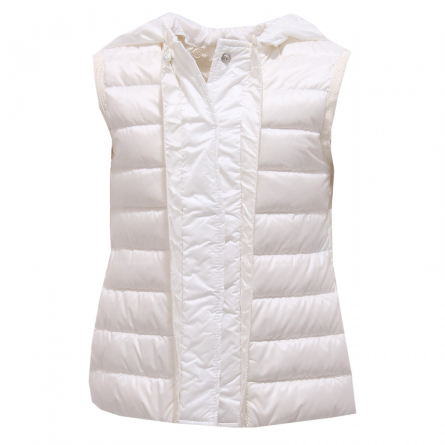 0974Y piumino SLIM smanicato GIRL bimba MONCLER PERIDOT white jacket
