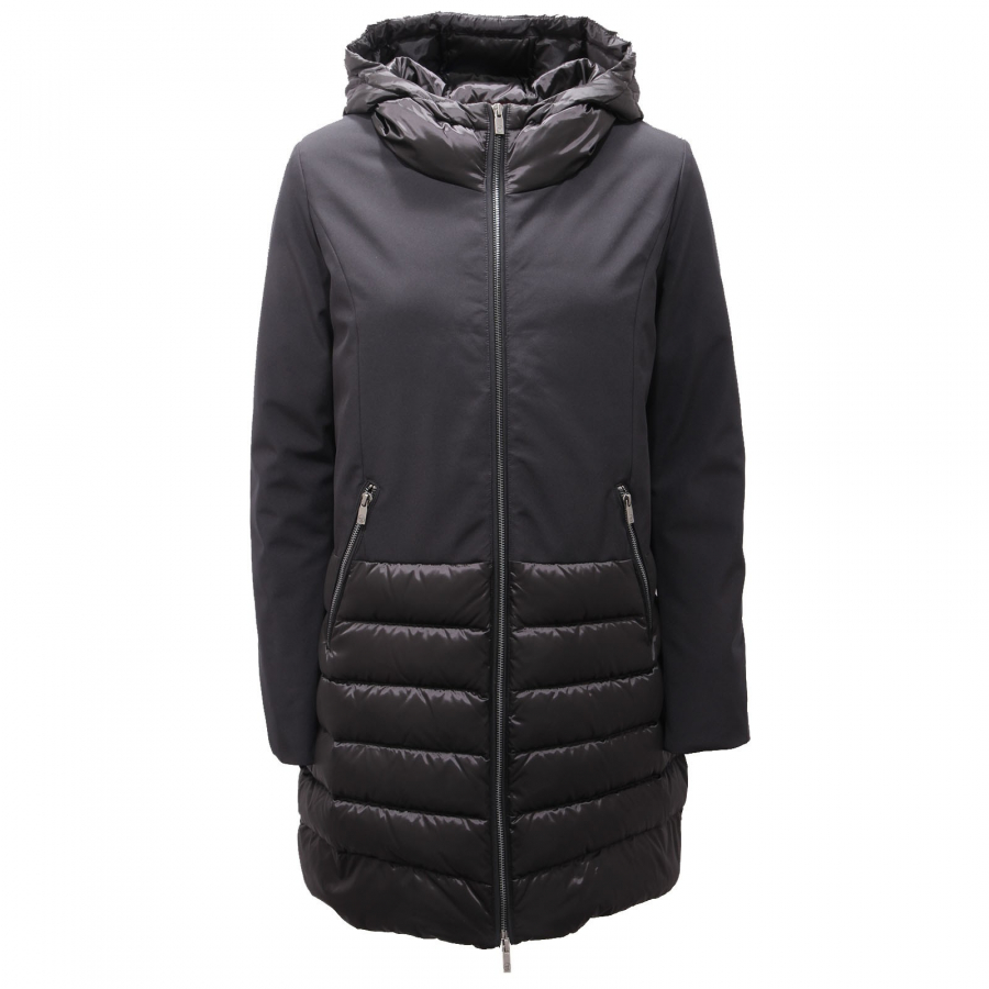 1070AF giubbotto donna CIESSE PIUMINI black down padded coat jacket woman