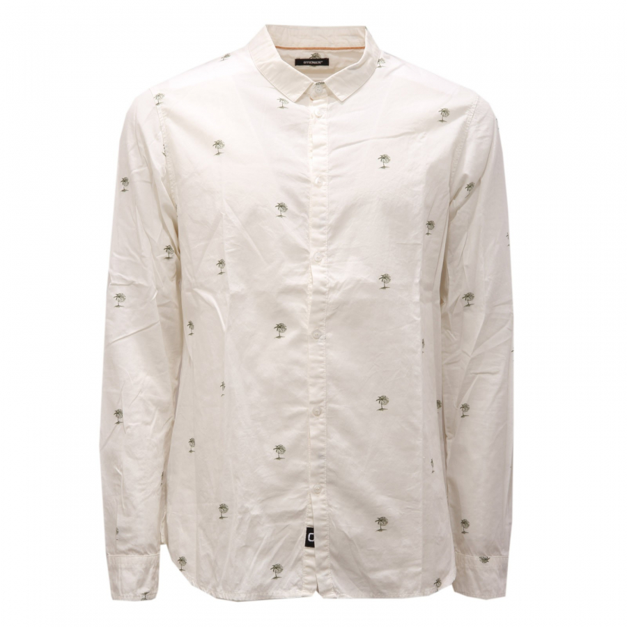 1112AG camicia uomo OFFICINA36 off white palm print cotton shirt man