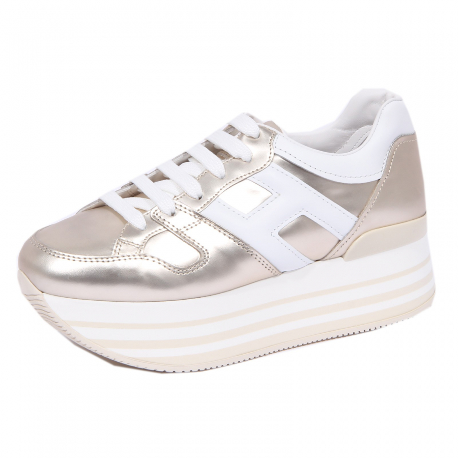 1132J sneaker donna platinum white HOGAN H283 mirror like effect shoe woman