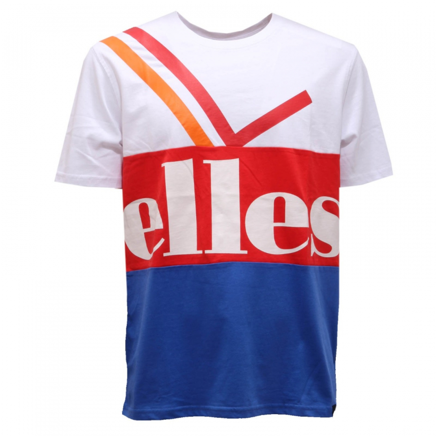 man t-shirt ELLESSE uomo cotton white/red/blue 1151AI maglia