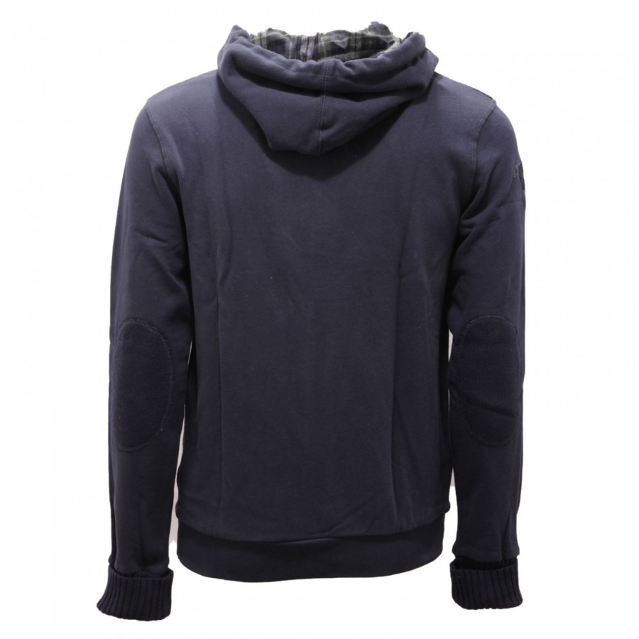 1155AL felpa uomo FRED MELLO man garment dyed full zip sweatshirt blue